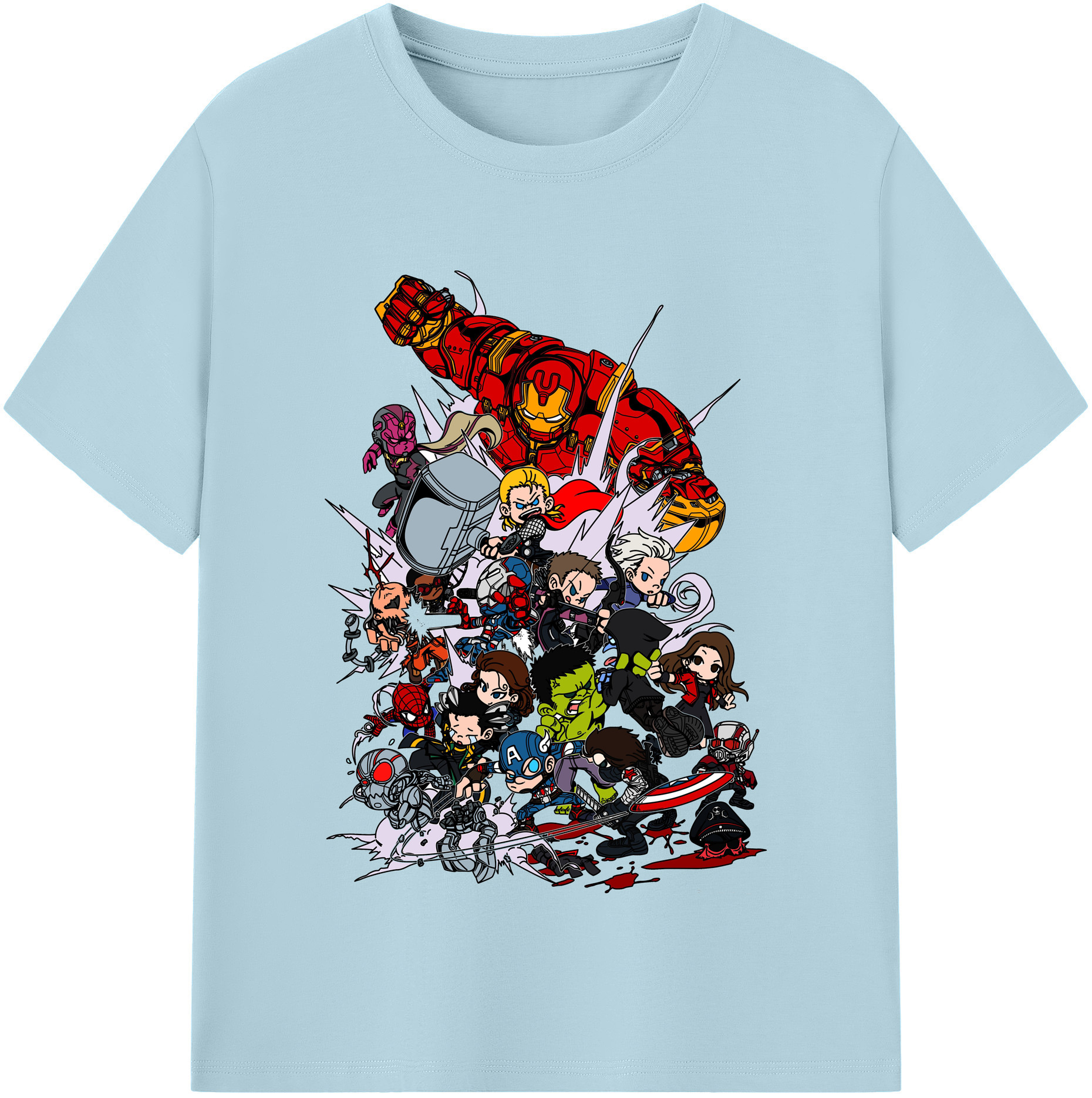 （画像用） アベンジャーズ The Avengers 綿100％半袖Tシャツ（フロントプリント）